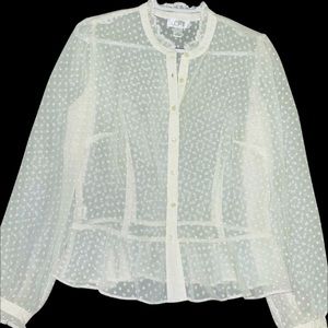 Ann Taylor Loft Blouse Size 8 Collar poliéster Career Shirt elegant